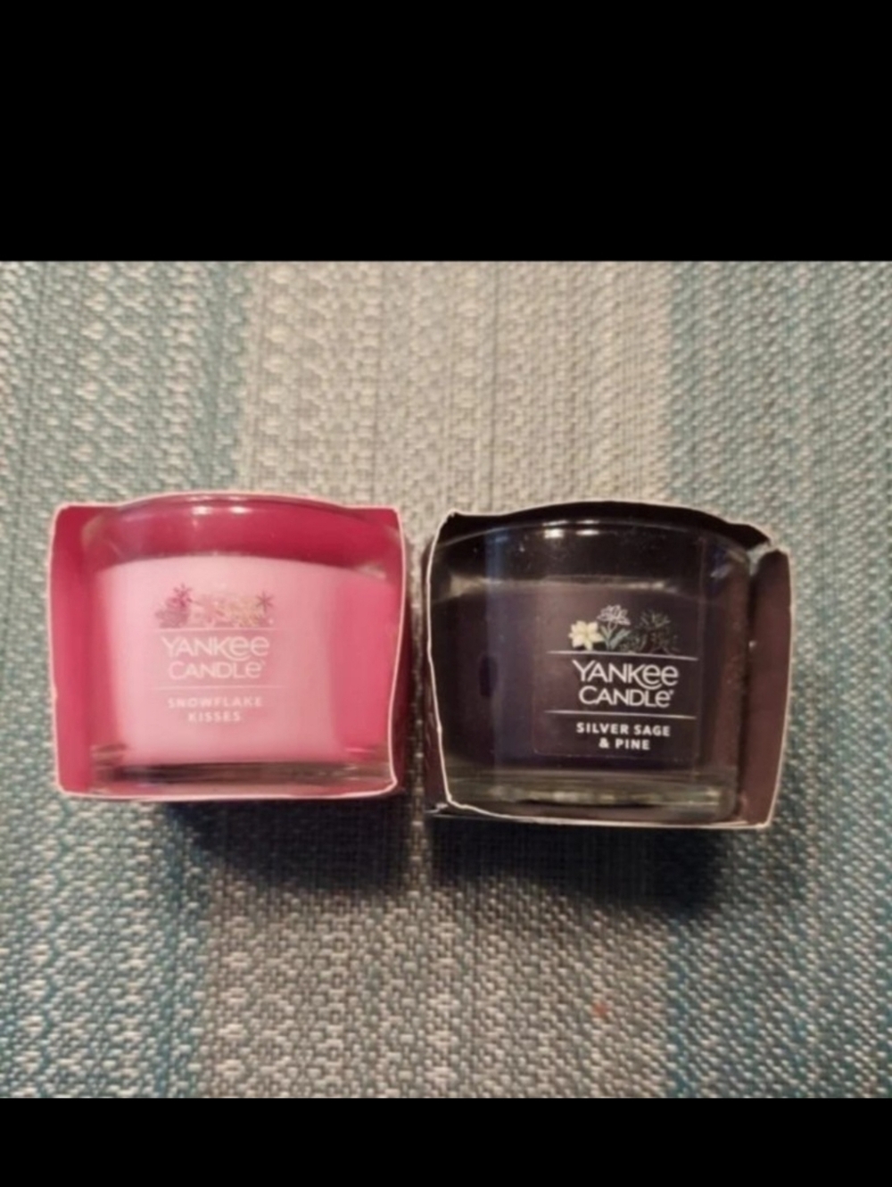 Yankee Candle Mini Candle Set Of 2 Snowflake Kisses + Silver Sage Pine BNWT
